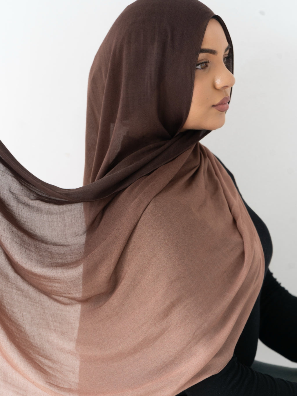 Cocoa latte printed modal       (LOW STOCK)