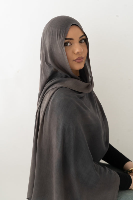 Ash charcoal printed modal