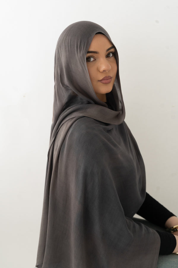 Ash charcoal printed modal