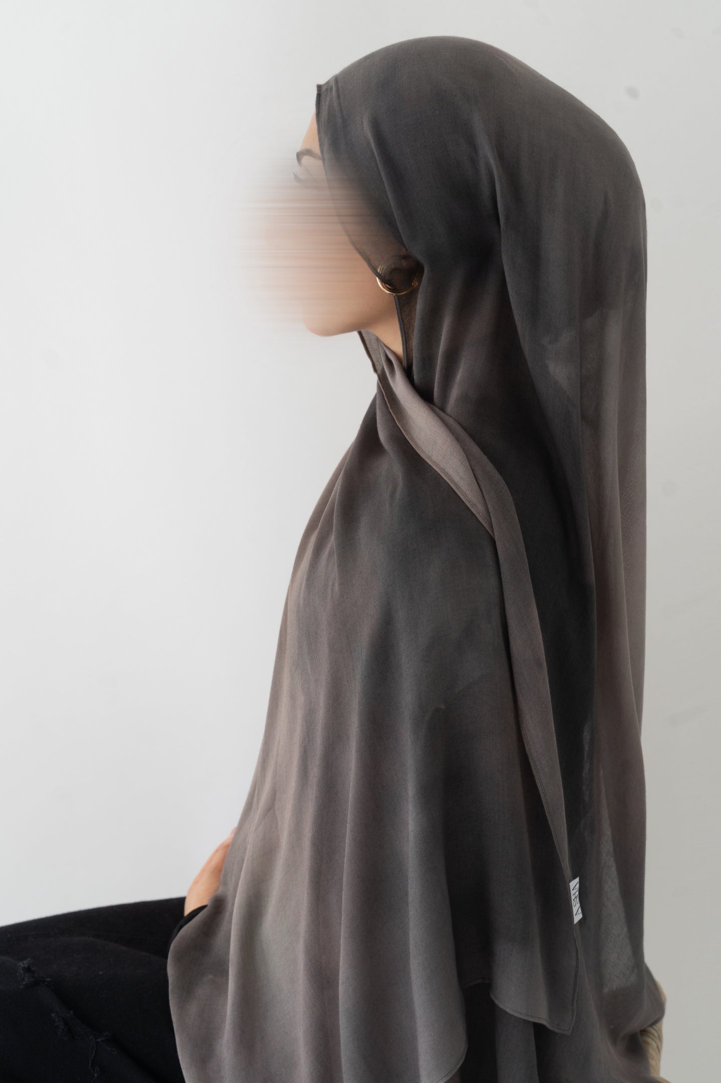 Ash charcoal printed modal