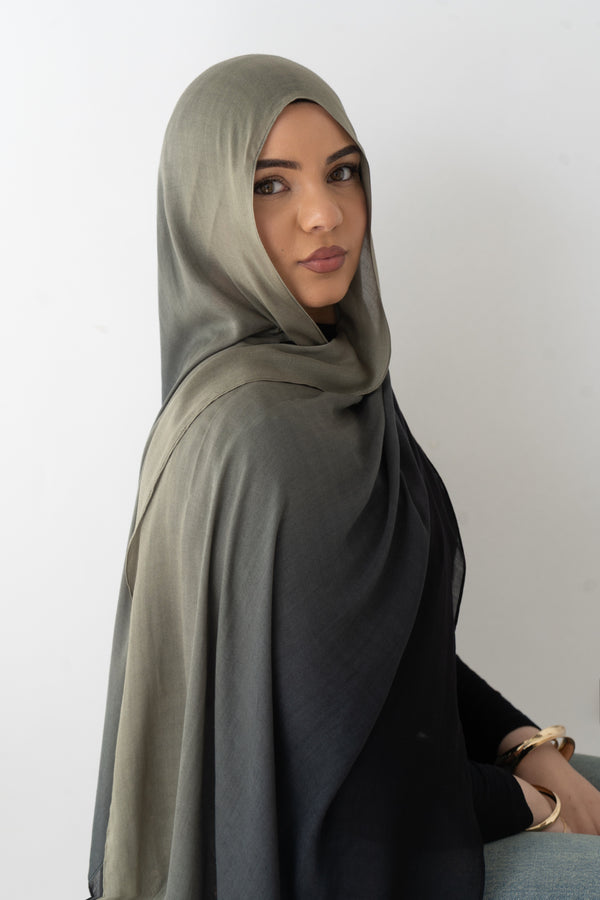 Olive ombré printed modal